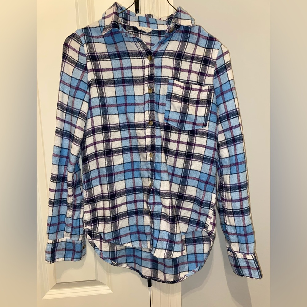 Ladies Aeropostale Plaid Flannel Shirt Sz XS